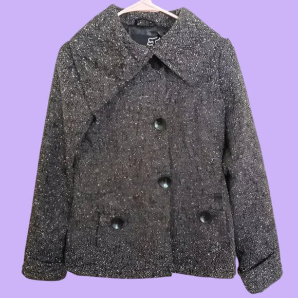 Fox Racing Tweed Textured Pea Coat Grey XS - Picture 1 of 11